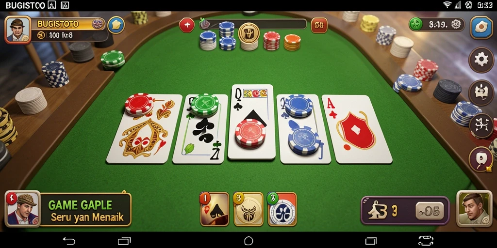 Screenshot gameplay BUGISTOTO menunjukkan pertarungan seru dalam permainan Gaple.