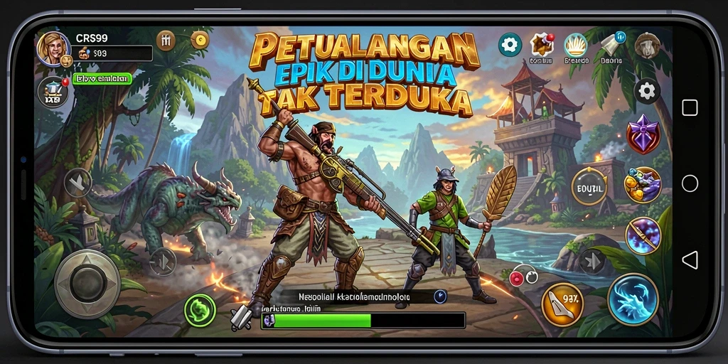 Tampilan gameplay CRS99 yang mendebarkan saat menjelajah dunia petualangan.