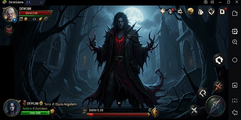 Gameplay DEWI288 menampilkan suasana horor yang mencekam dan menegangkan.