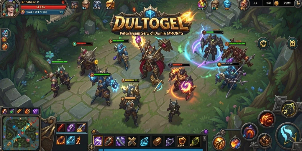 Screenshot DULTOGEL menampilkan karakter yang beraksi dalam pertempuran MMORPG.