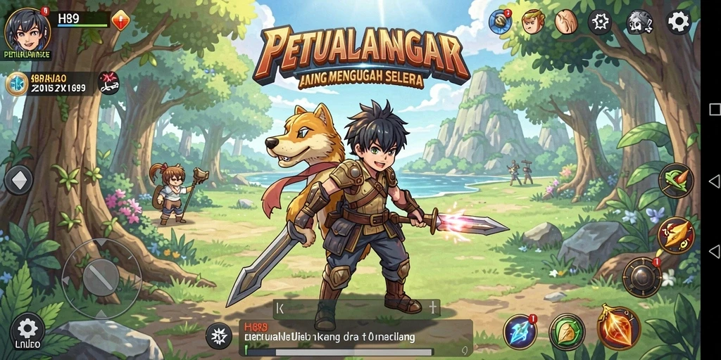 Screenshot gameplay H89 yang menampilkan aksi karakter Anime yang menakjubkan.