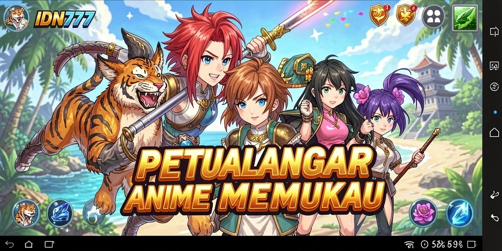 Tampilan menarik dari gameplay IDN777 yang memukau dengan aksi karakter anime.