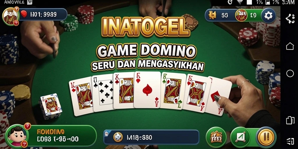 Tampilan utama game Domino INATOGEL dengan gameplay yang seru.