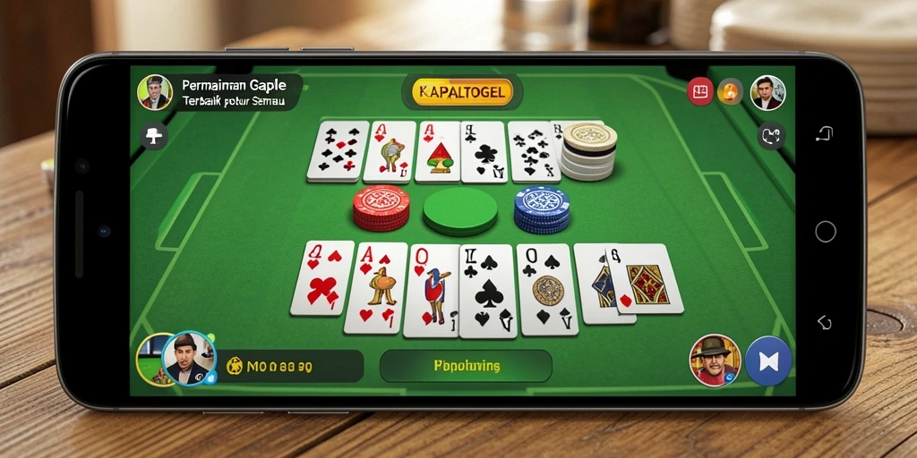 Tampilan gameplay seru KAPALTOGEL dengan kartu Gaple.
