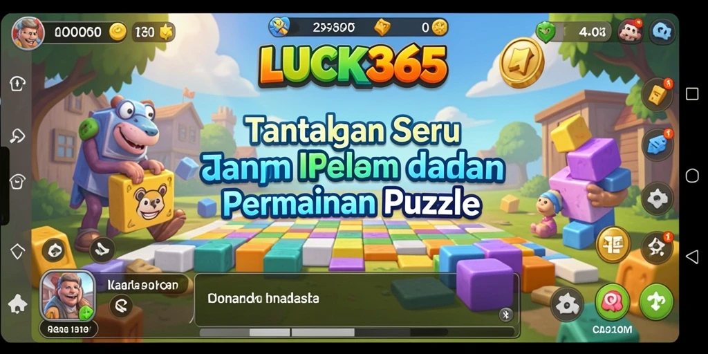 Screenshot utama LUCK365 menampilkan gameplay Puzzle yang menarik.