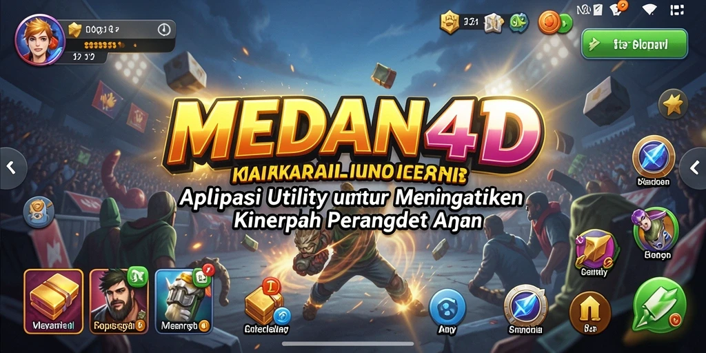 Tampilan screenshot utama MEDAN4D yang menunjukkan fitur optimasi perangkat.
