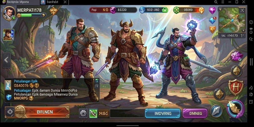 Tampilan mendebarkan dari gameplay <strong>MERPATI178</strong> di dunia MMORPG.