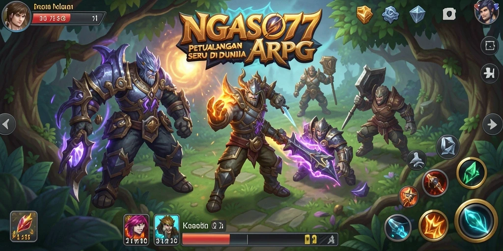Screenshot gameplay NGASO77 yang menunjukkan tindakan mendebarkan di dunia ARPG.