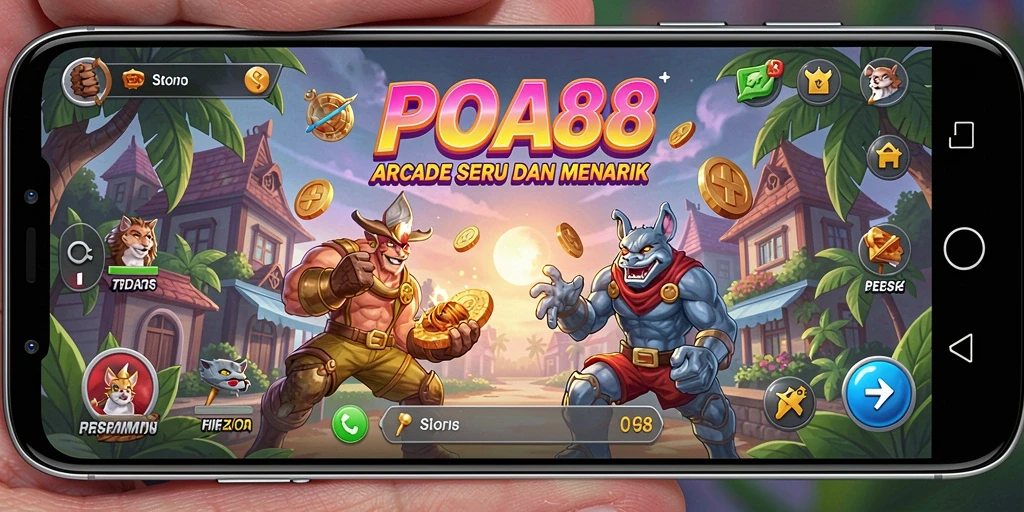 Tampak gameplay POA88 dengan aksi seru dalam level arcade.