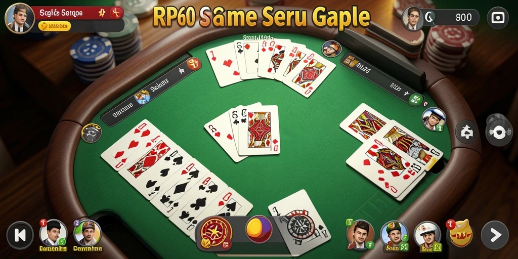 Gameplay seru Gaple dalam aplikasi RP66.