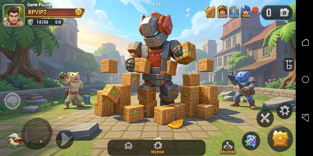 Gameplay Puzzle menantang di RPVIP2 dengan berbagai level dan desain menarik.