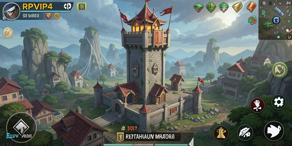 Tampilan gameplay RPVIP4 yang mendebarkan dalam genre Tower Defense.