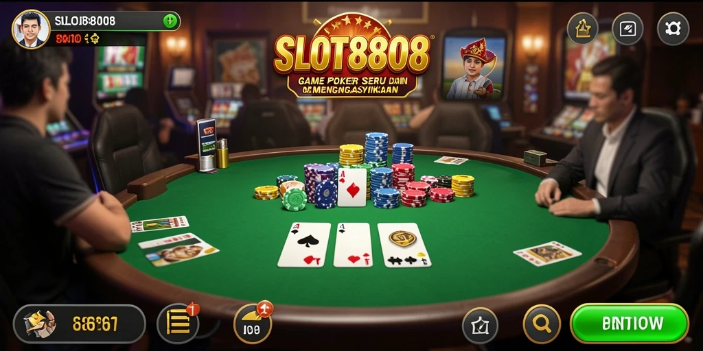 Screenshot gameplay SLOT8808 menunjukkan keseruan bermain poker.