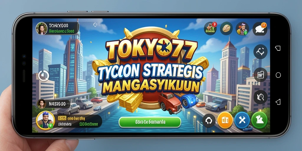 Screenshot TOKYO77 menampilkan perjalanan bisnis yang penuh strategi.