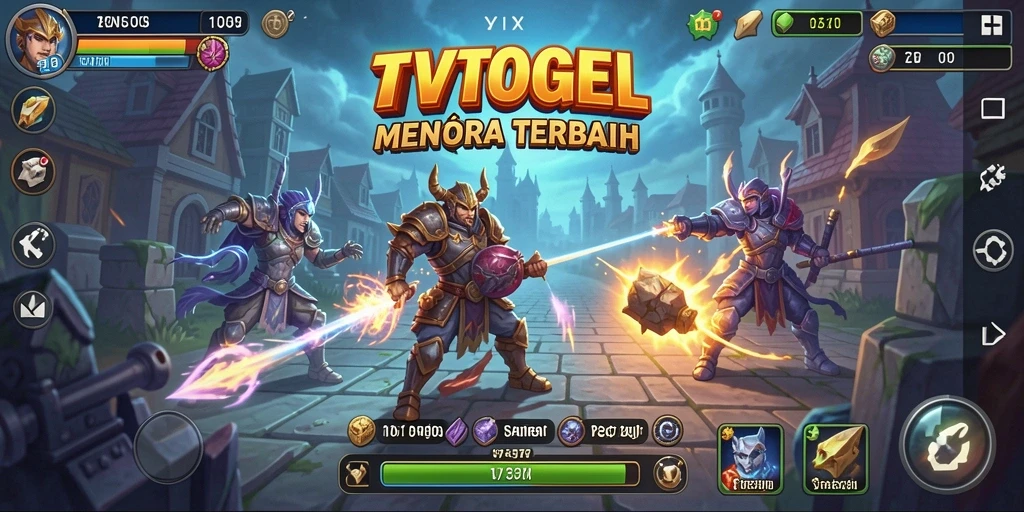 Screenshot gameplay <strong>TVTOGEL</strong> yang menampilkan aksi menara pertahanan yang mendebarkan.